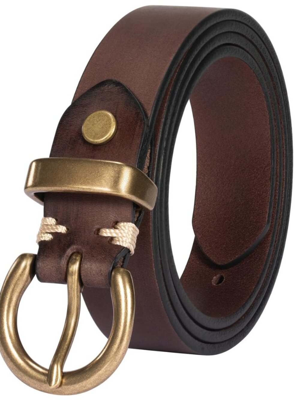 Women's Genuine Leather Belt Solid Brass Buckle